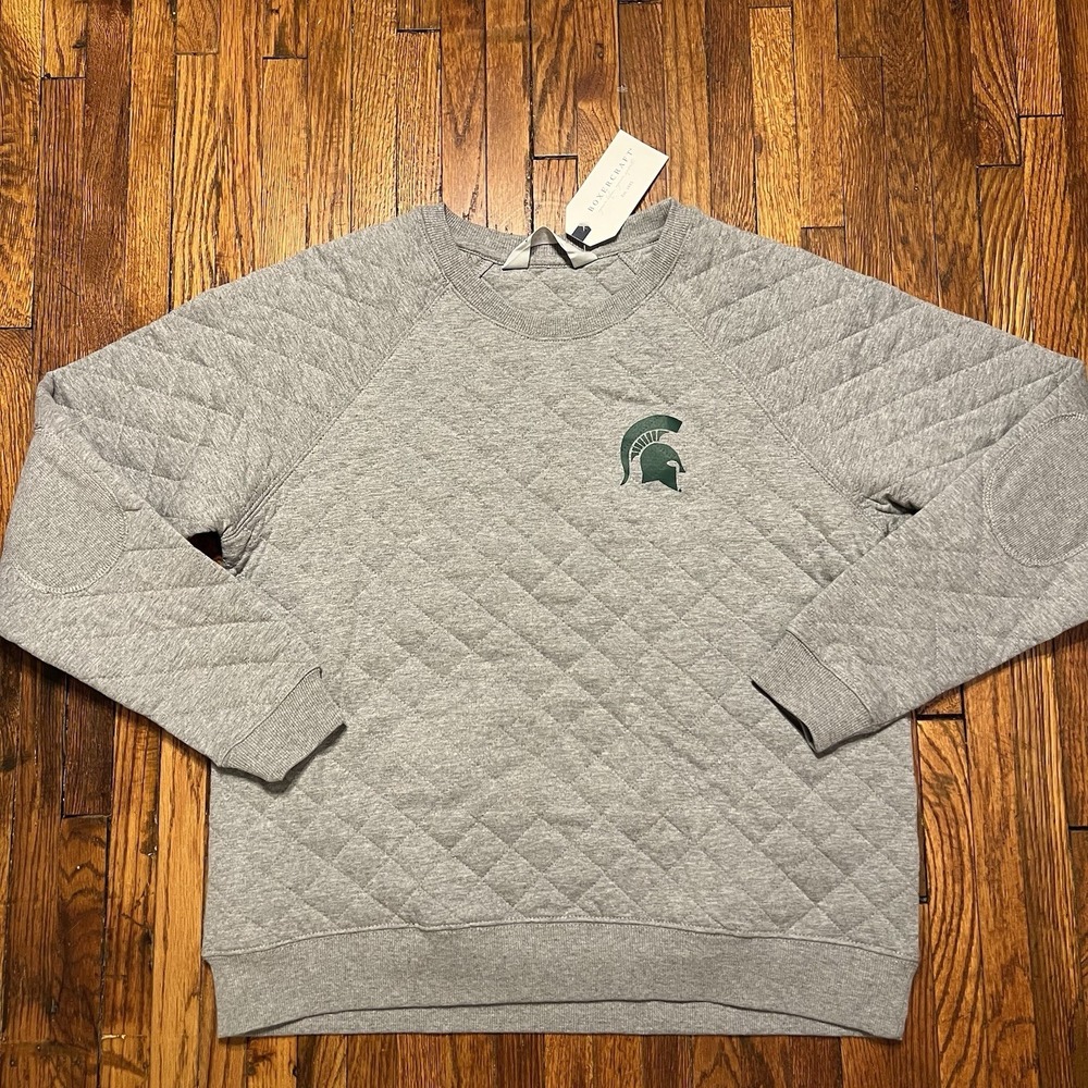 Boxercraft Michigan State Oxford Crewneck Sweater Women's XL NWT Gray